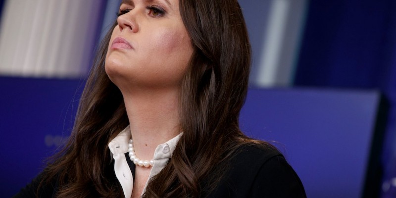 This Means War:  Perpetually clueless Sarah Huckabee Sanders defends Trump again